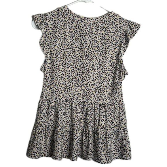 Monteau women’s size small floral, sleeveless blouse, mini dress with ruffles - Picture 2 of 5